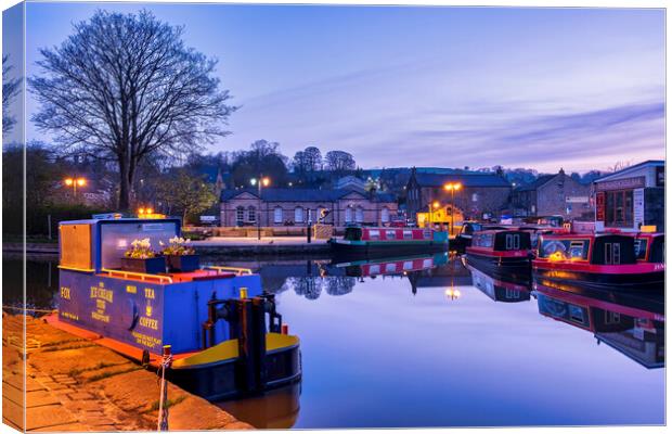 Serenity on the Skipton Canal Canvas Print by Tim Hill