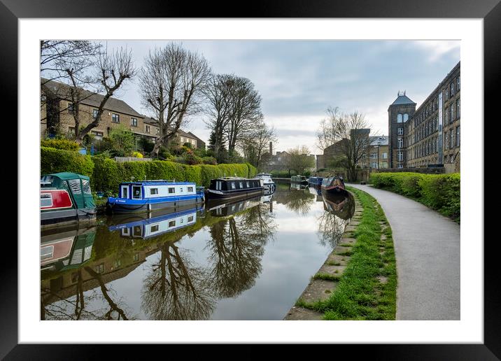 Serene beauty of Skipton canal Framed Mounted Print by Tim Hill