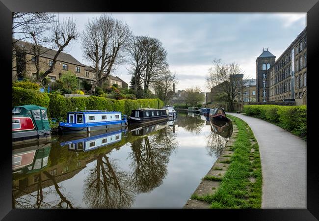 Serene beauty of Skipton canal Framed Print by Tim Hill