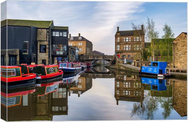 Serenity on the Skipton Canal Canvas Print by Tim Hill