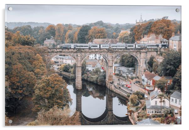 Train Over Knaresborough Viaduct Acrylic by Tim Hill