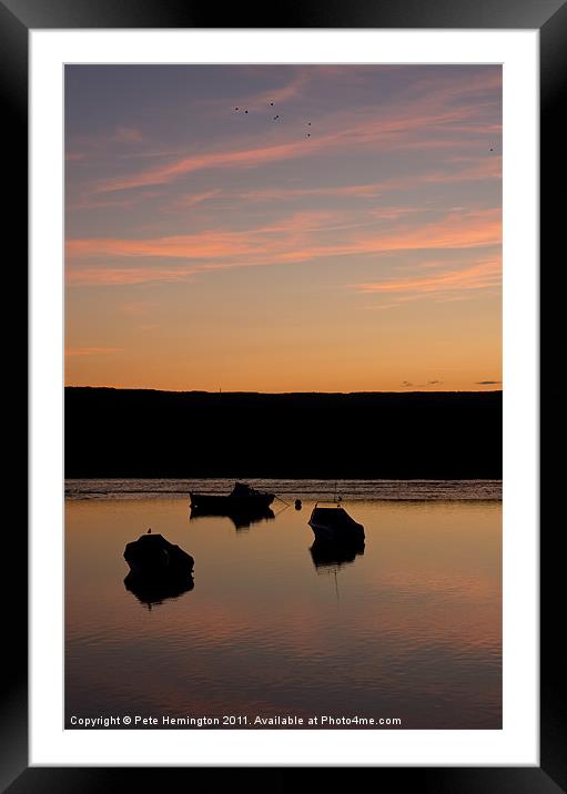 Sunset on the Exe Framed Mounted Print by Pete Hemington