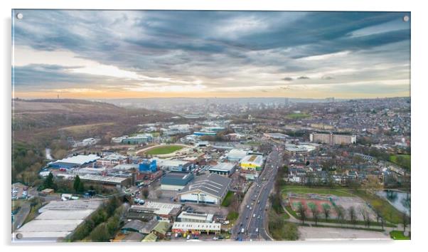 Sheffield From Hillsbrough Acrylic by Apollo Aerial Photography