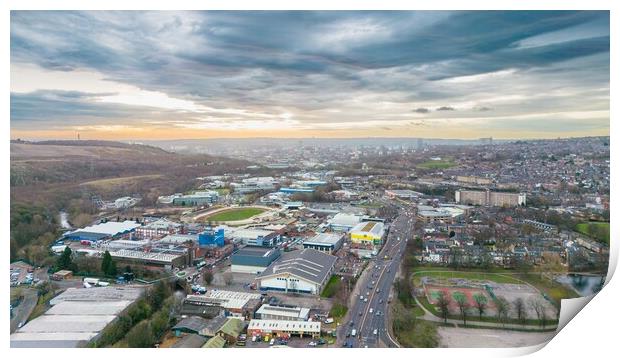 Sheffield From Hillsbrough Print by Apollo Aerial Photography