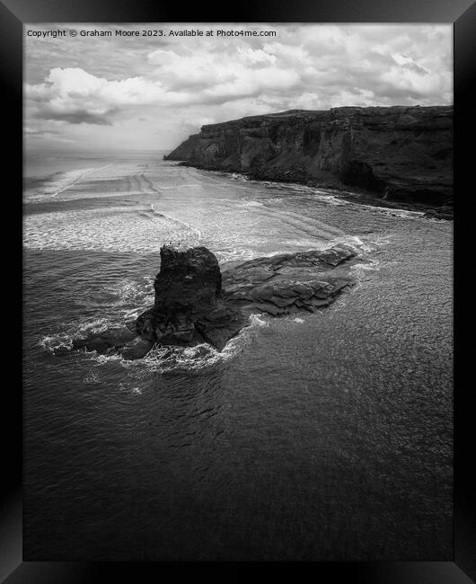 Black Nab elevated view monochrome Framed Print by Graham Moore