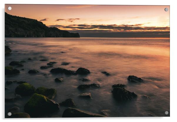 A Serene Sunrise over Sandsend Acrylic by Tim Hill