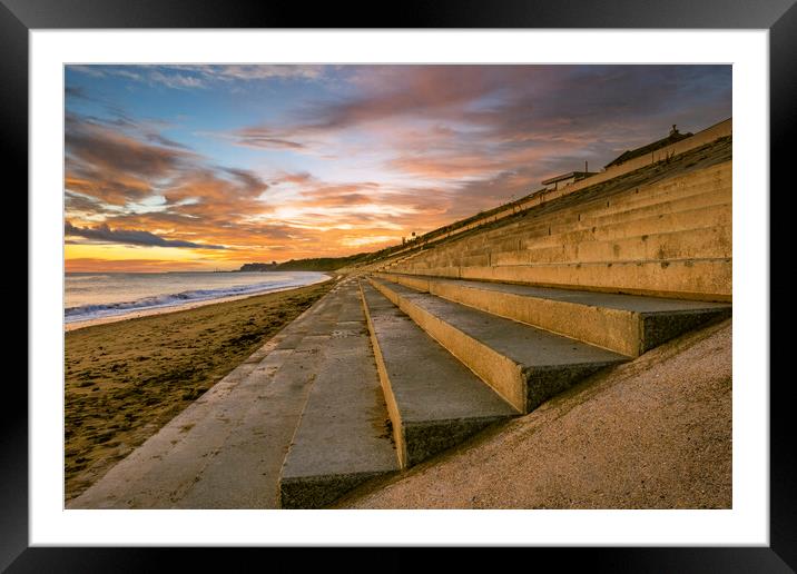 A Mesmerizing Sunrise in Historic Sandsend Framed Mounted Print by Tim Hill
