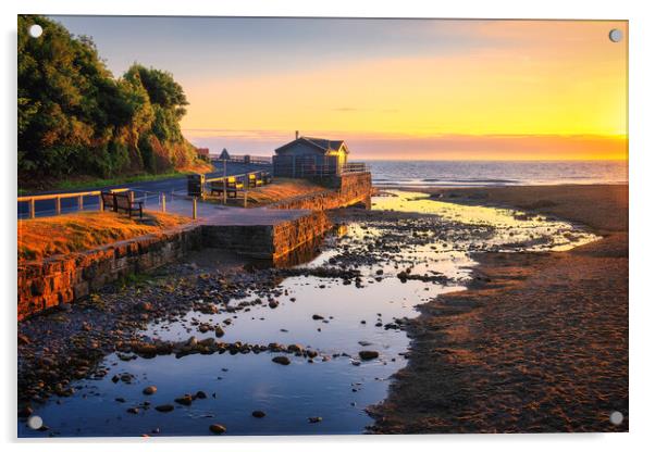 Sandsend Sunrise North Yorkshire Acrylic by Tim Hill