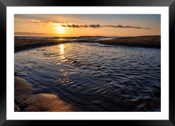 Golden Sunrise on Sandsend Beach Framed Mounted Print by Tim Hill
