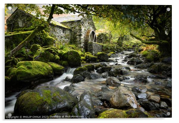 Borrowdale mill in the lake district 874 Acrylic by PHILIP CHALK