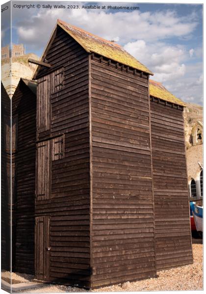 Hastings Drying Shed Canvas Print by Sally Wallis