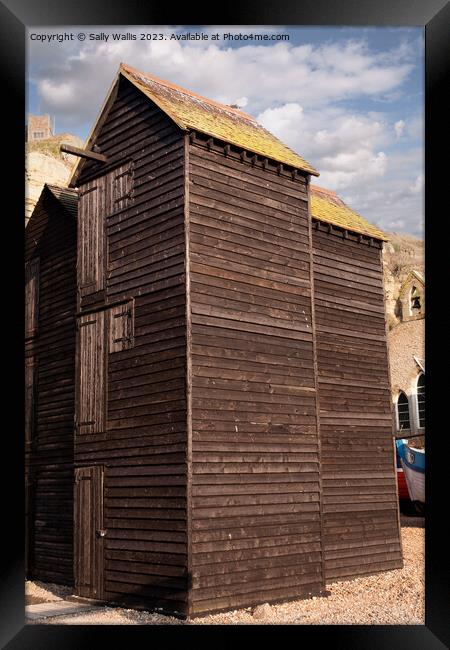 Hastings Drying Shed Framed Print by Sally Wallis