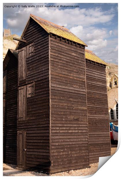 Hastings Drying Shed Print by Sally Wallis