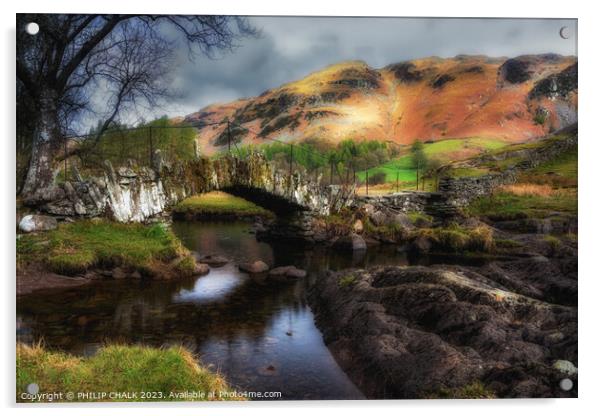 Slaters bridge in the lake district 875 Acrylic by PHILIP CHALK