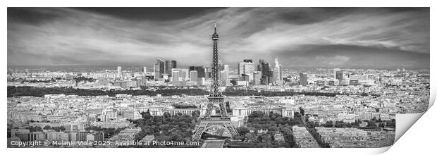 Paris Skyline | Monochrome Panorama Print by Melanie Viola