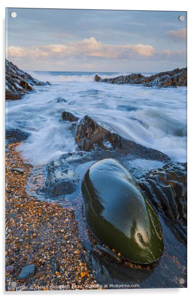 Waves At Westward Ho Acrylic by CHRIS BARNARD