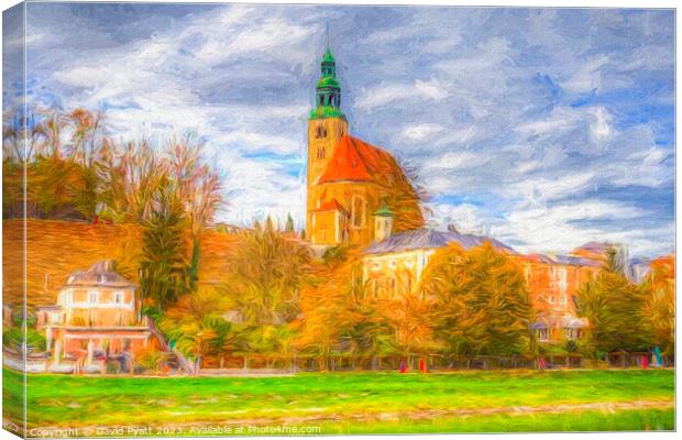 Maria Himmelfahrt Cathedral Salzburg Art Canvas Print by David Pyatt