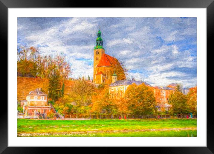 Maria Himmelfahrt Cathedral Salzburg Art Framed Mounted Print by David Pyatt