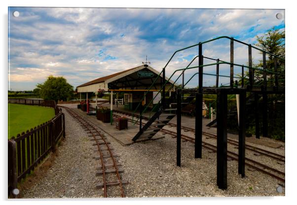 Orchard Farm Lakeside Railway Station Acrylic by Glen Allen