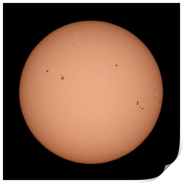 The Sun with Sunspots Print by Susan Snow