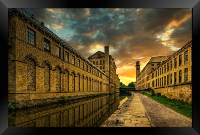 The Enchanting Salts Mill at Sunset Framed Print by Tim Hill