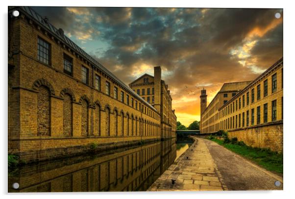 The Enchanting Salts Mill at Sunset Acrylic by Tim Hill