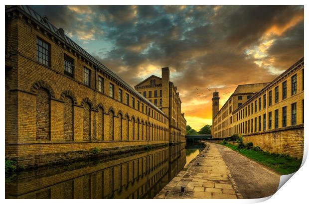 The Enchanting Salts Mill at Sunset Print by Tim Hill
