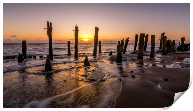 Golden Sunrise at Spurn Point Print by Tim Hill