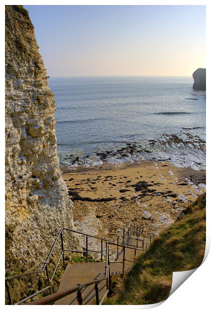 Selwicks Bay Flamborough East Yorkshire Print by Steve Smith