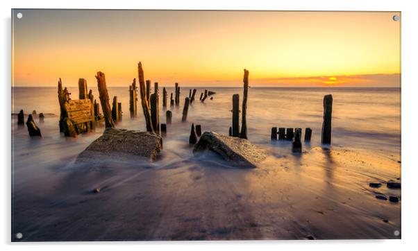 Spurn Point Sunrise Acrylic by Tim Hill
