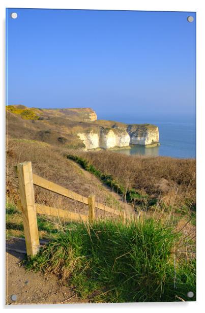 Selwicks Bay Flamborough East Yorkshire Acrylic by Steve Smith