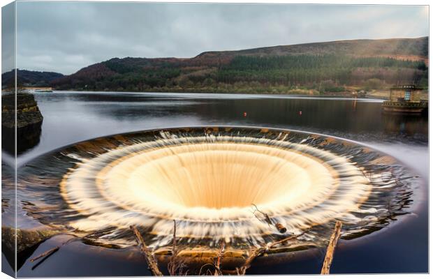 Bell mouth Overflow Plug Hole at Ladybower Reservoir Canvas Print by Tim Hill