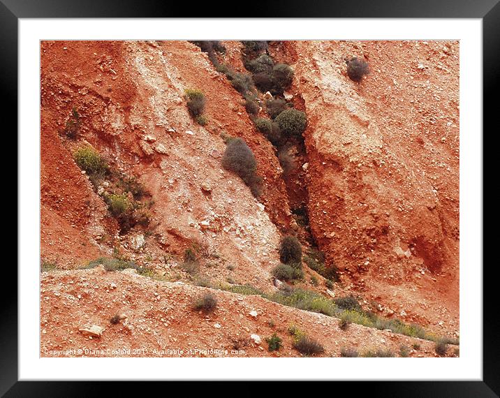 Red rock of island of Milos, Cyclades Framed Mounted Print by DEE- Diana Cosford