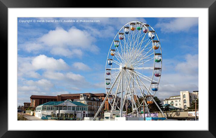 Majestic Views from Bournemouth Big Wheel Framed Mounted Print by Derek Daniel