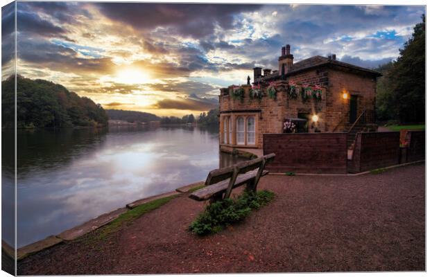 Sunset at Newmillerdam Wakefield Canvas Print by Tim Hill