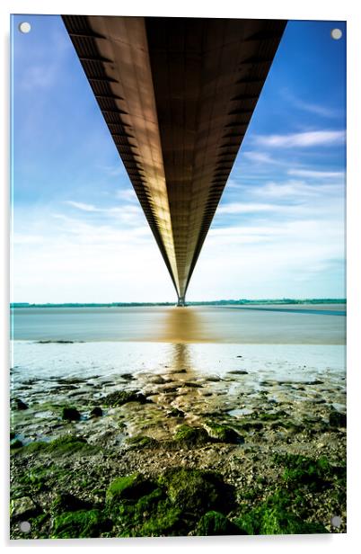 A Serene View of the Mighty Humber Bridge Acrylic by Tim Hill