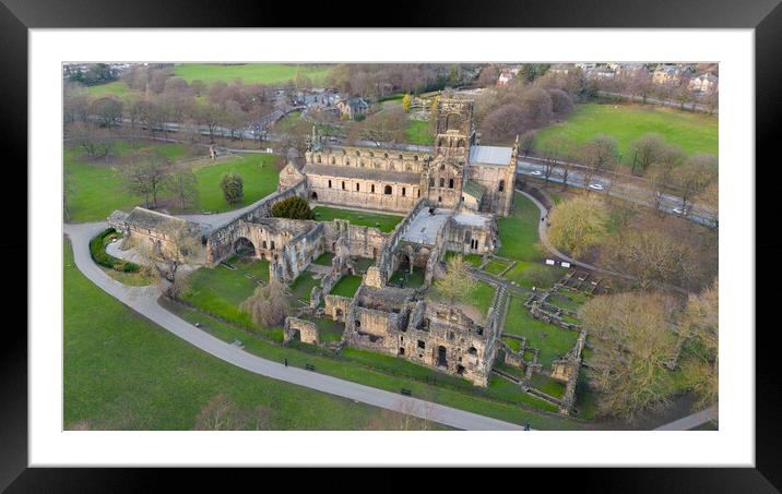 Kirkstall Abbey  Framed Mounted Print by Apollo Aerial Photography