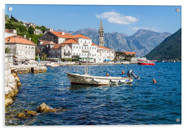 Perast in the Bay of Kotor Acrylic by Jason Wells