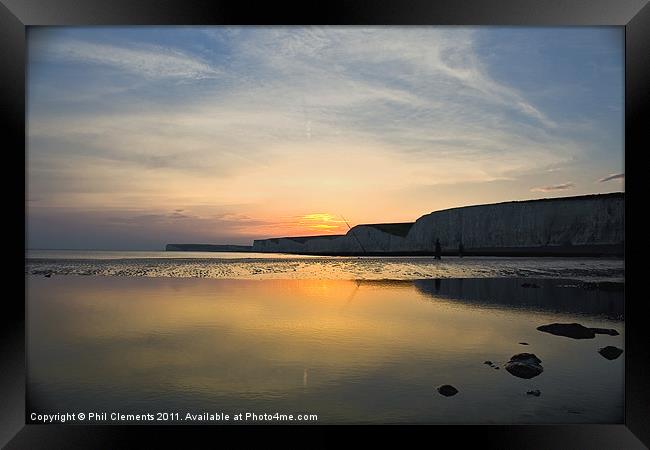 Sunset At Birling Gap Framed Print by Phil Clements