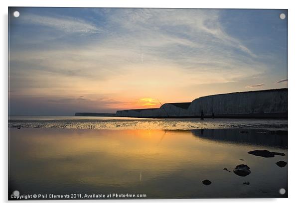 Sunset At Birling Gap Acrylic by Phil Clements