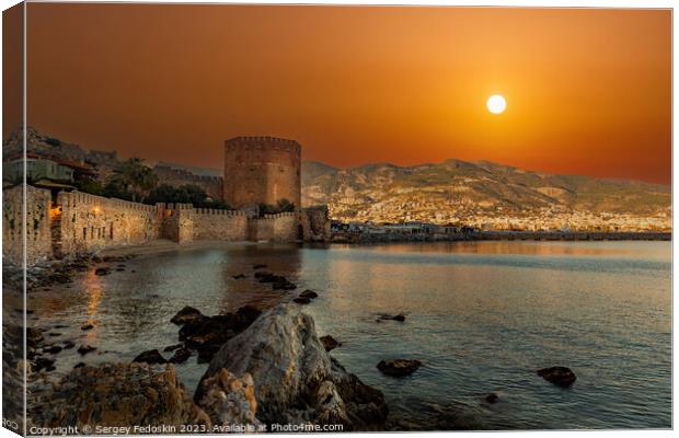 Red Tower in Alanya, Turkey. Canvas Print by Sergey Fedoskin