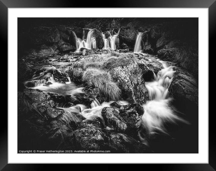 Mini Waterfalls Framed Mounted Print by Fraser Hetherington