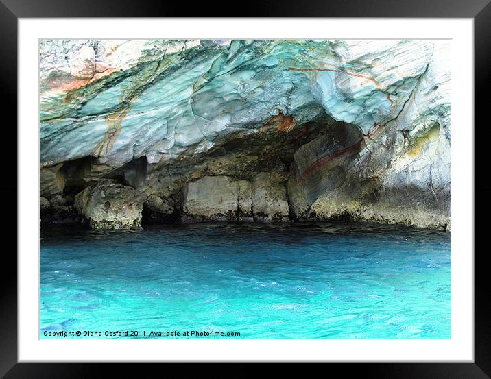Glorious blue water from Kayak trip Framed Mounted Print by DEE- Diana Cosford