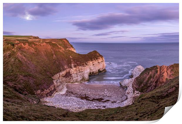 Moonlit Serenity at Little Thornwick Bay Print by Tim Hill