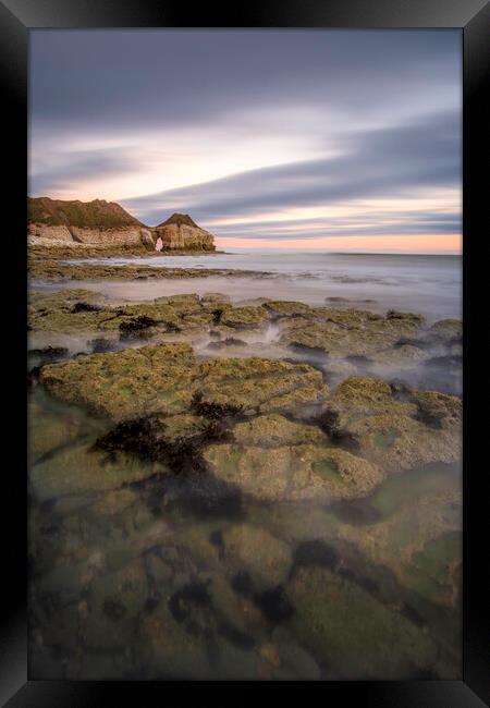 Captivating Thornwick Bay Seascape Framed Print by Tim Hill