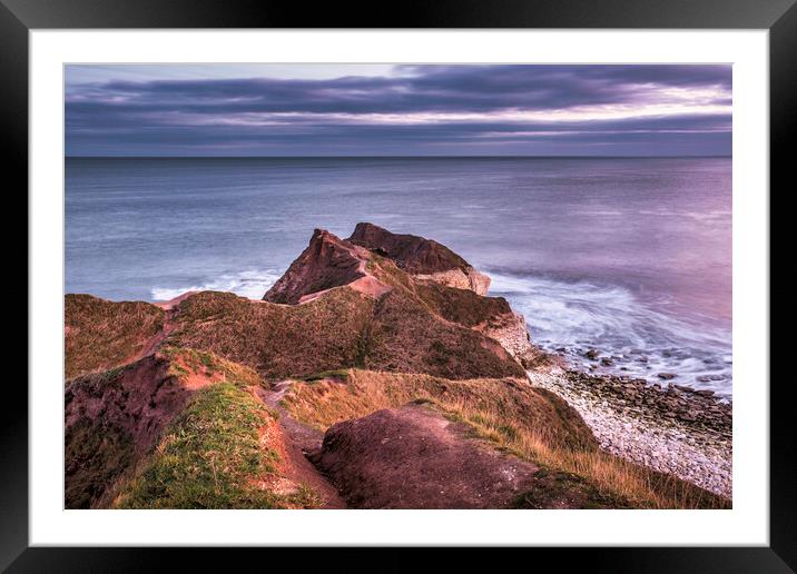 Eroding Headland at Thornwick Bay Framed Mounted Print by Tim Hill