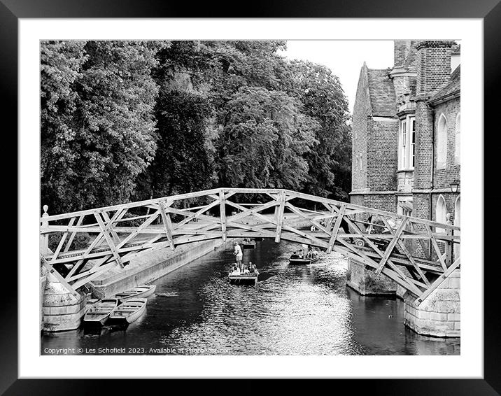 Cambridge mathematical bridge  Framed Mounted Print by Les Schofield