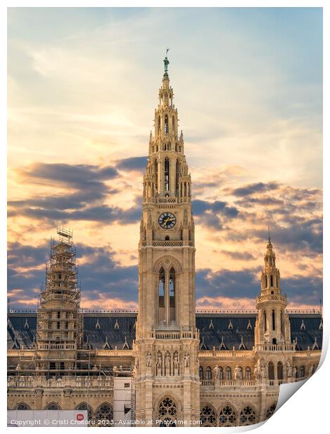 Rathaus town hall in Vienna, Austria Print by Cristi Croitoru