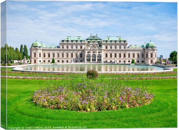 Belvedere Palace (Schloss Belvedere) in Vienna, Austria Canvas Print by Cristi Croitoru