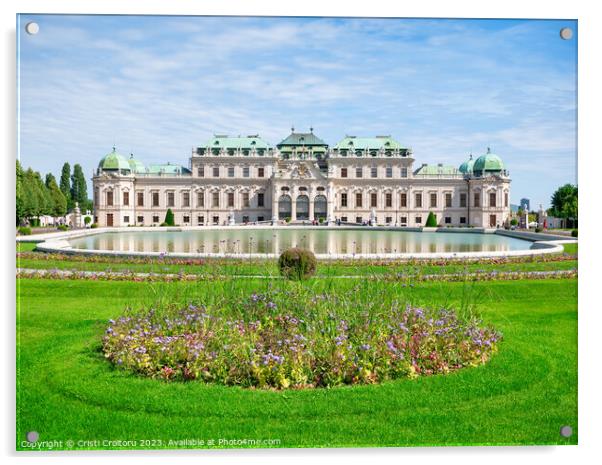 Belvedere Palace (Schloss Belvedere) in Vienna, Austria Acrylic by Cristi Croitoru